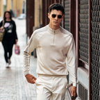Two-Tone Raglan Soft Anti-Pilling Wool Knit Shirt