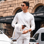 Smooth Fine Wool Crew Neck Daily Commute Shirt