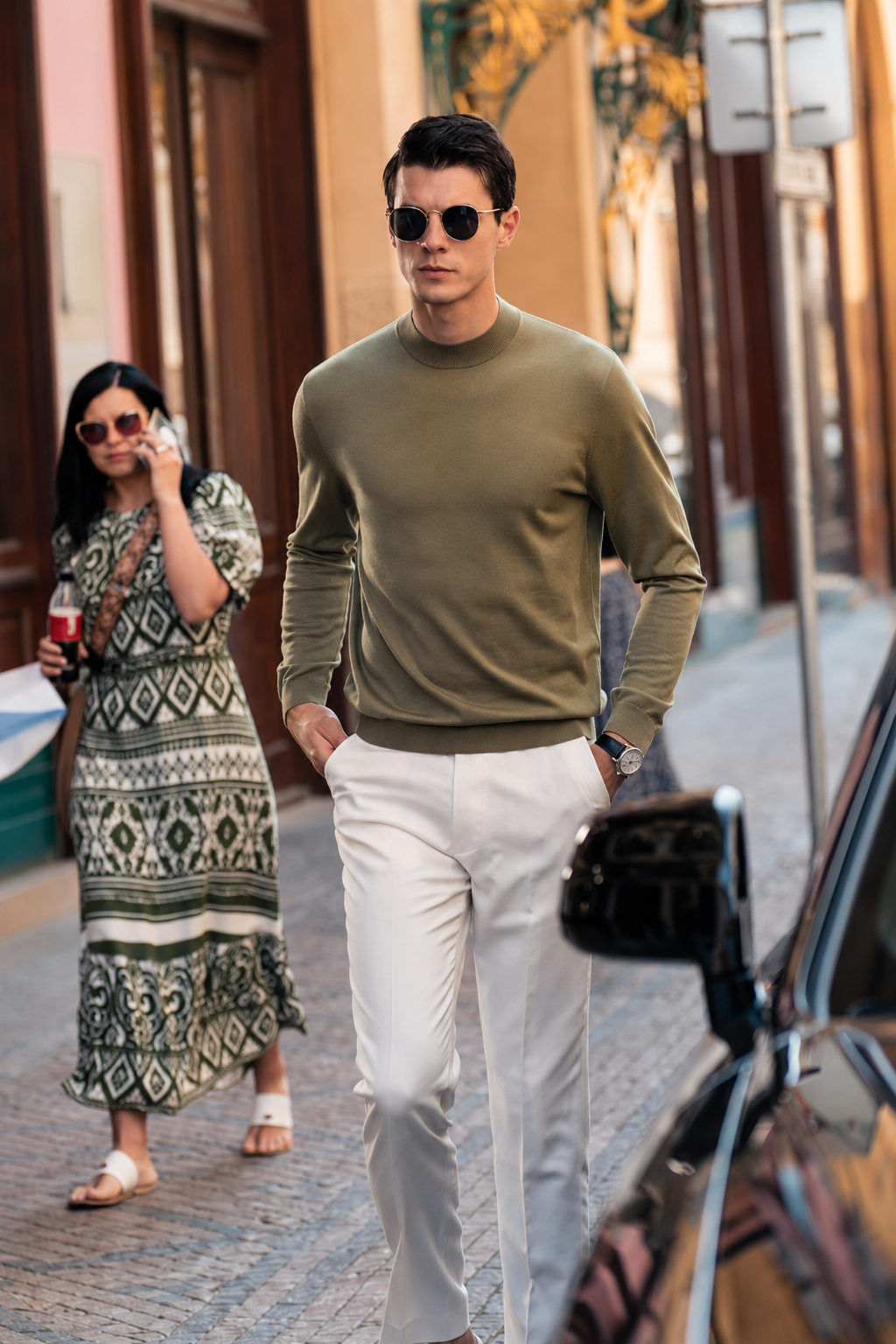 Smooth Fine Wool Crew Neck Daily Commute Shirt