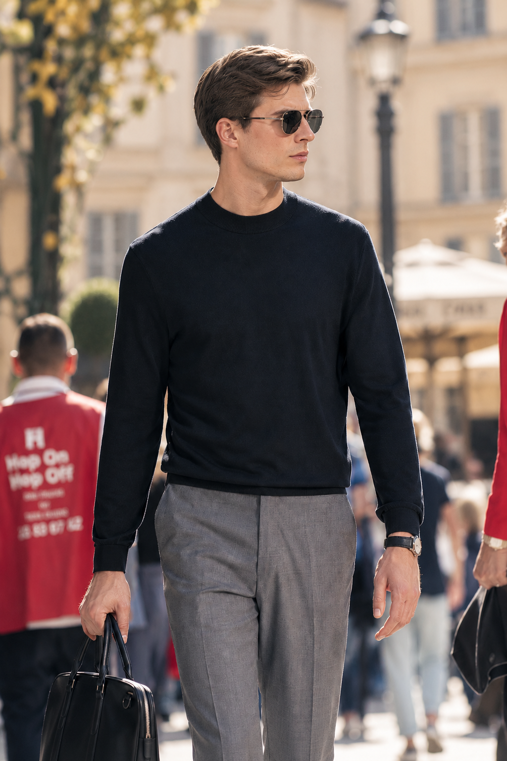 100% Merino Wool Mock Neck Sweater for Men | Soft Premium Knit Pullover