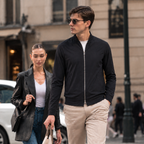 Boeveme Elevated Essentials Lightweight Modal Cotton Full-Zip Jacket – Soft Stretch Stand Collar Refined Casual Outerwear
