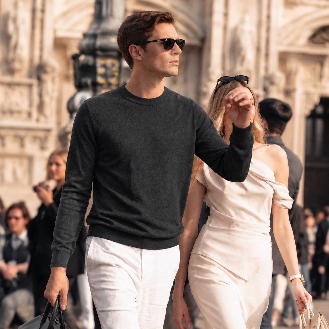 100% Merino Wool Mock Neck Sweater for Men | Soft Premium Knit Pullover