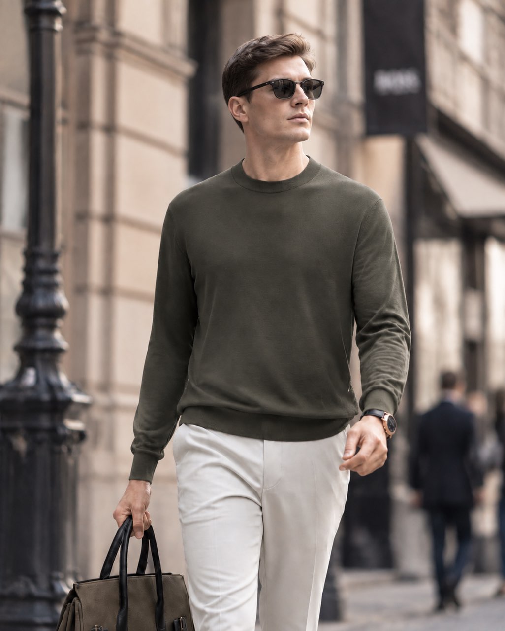 100% Merino Wool Mock Neck Sweater for Men | Soft Premium Knit Pullover