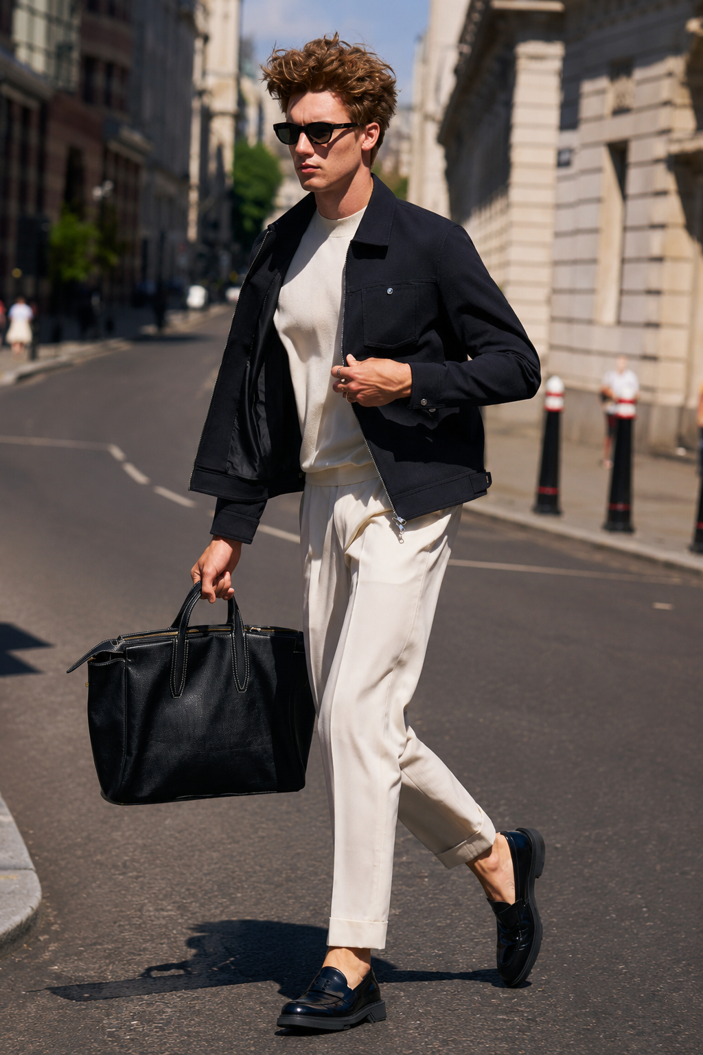 Lapel Zip Workwear Jacket with Chest Pocket