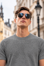 Boveme Men Quiet Luxury Short Sleeve Knit Tee | Wool Mulberry Silk Lyocell Blend Soft Lightweight Crew Neck Casual Daily T‑Shirt