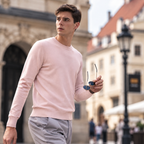Pull col montant 100 % laine mérinos pour homme | Tricot doux de qualité supérieure