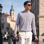 Pull col montant 100 % laine mérinos pour homme | Tricot doux de qualité supérieure