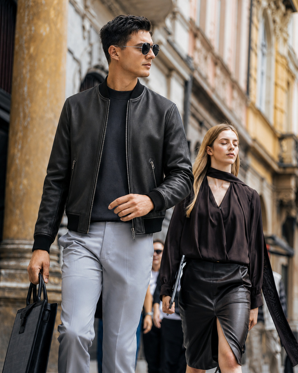 Lambskin Leather Bomber Jacket