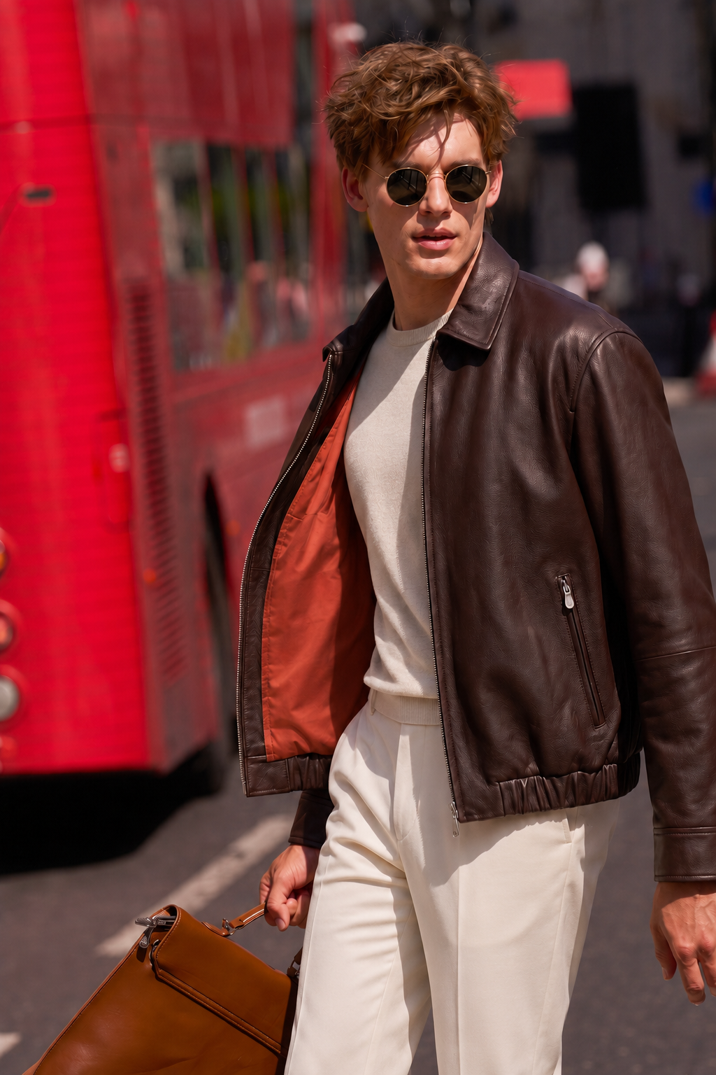 Lambskin Zip Leather Jacket