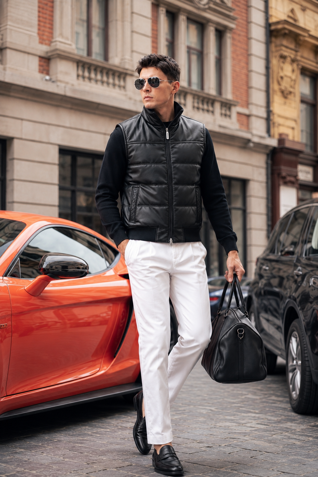 Leather Down Vest