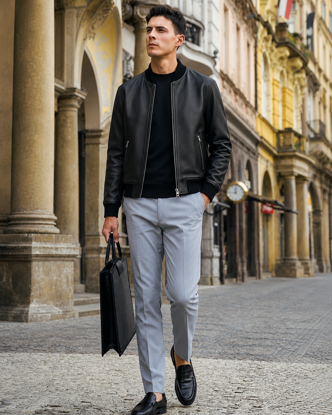 Lambskin Leather Bomber Jacket