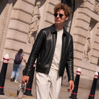 Lambskin Leather Zip Jacket