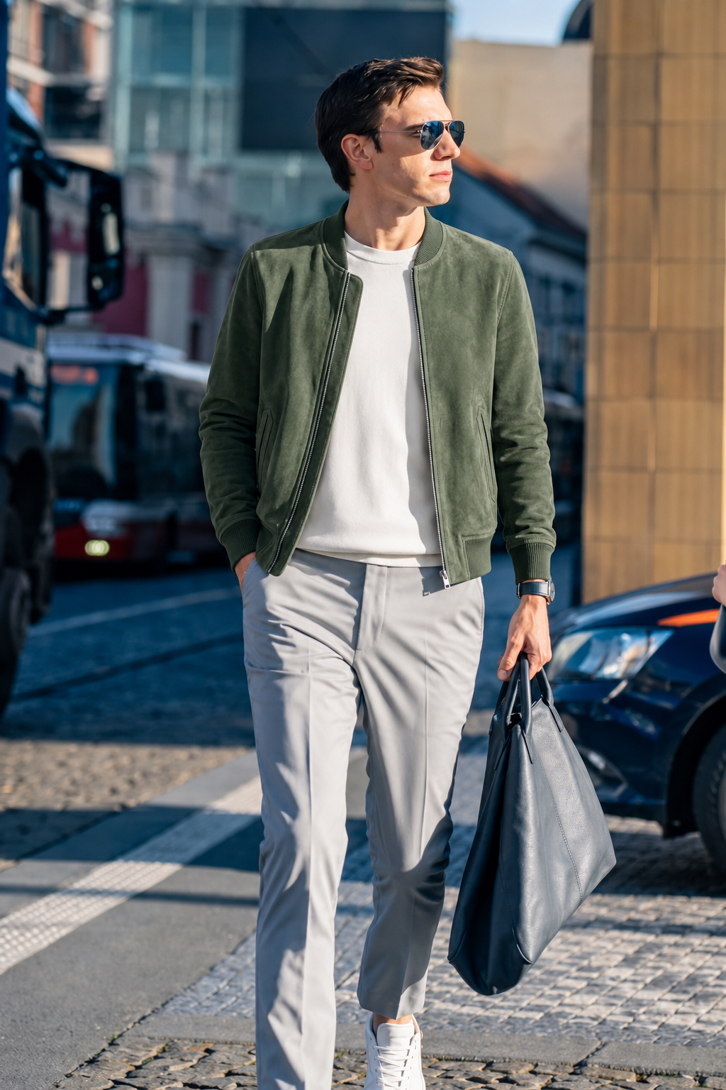 Suede Bomber Jacket