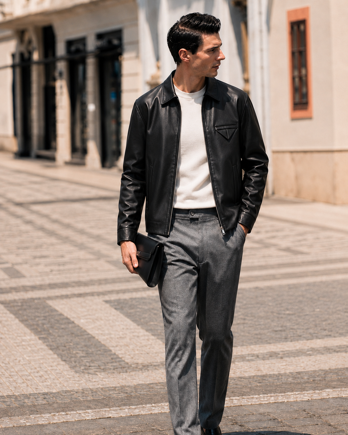 Lambskin Zip Leather Jacket