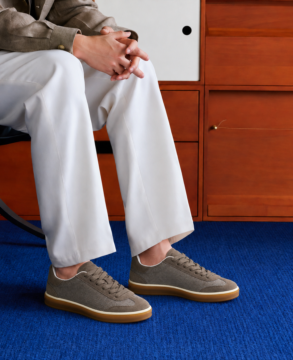 Contrast Suede Sneakers