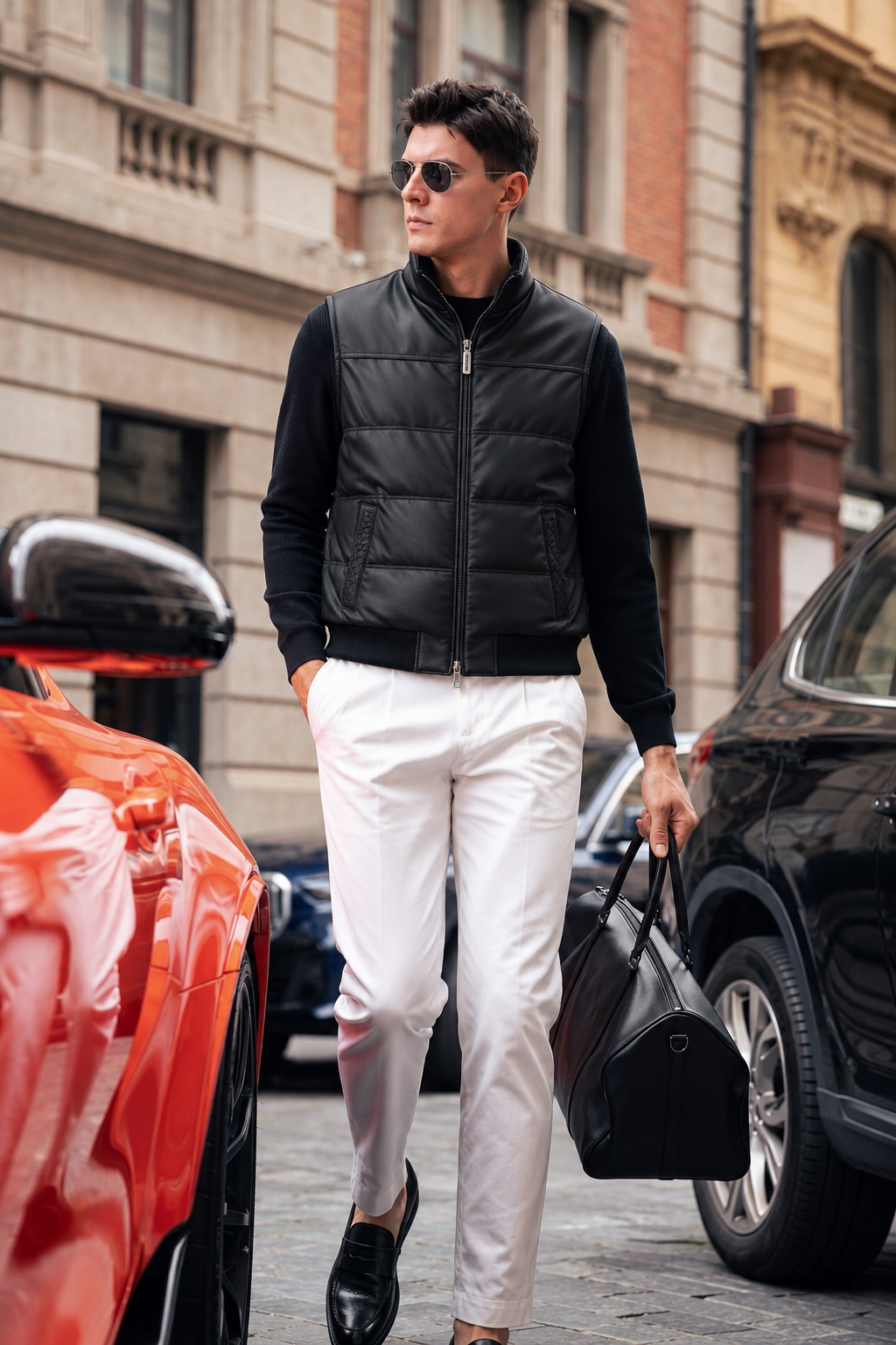 Leather Down Vest