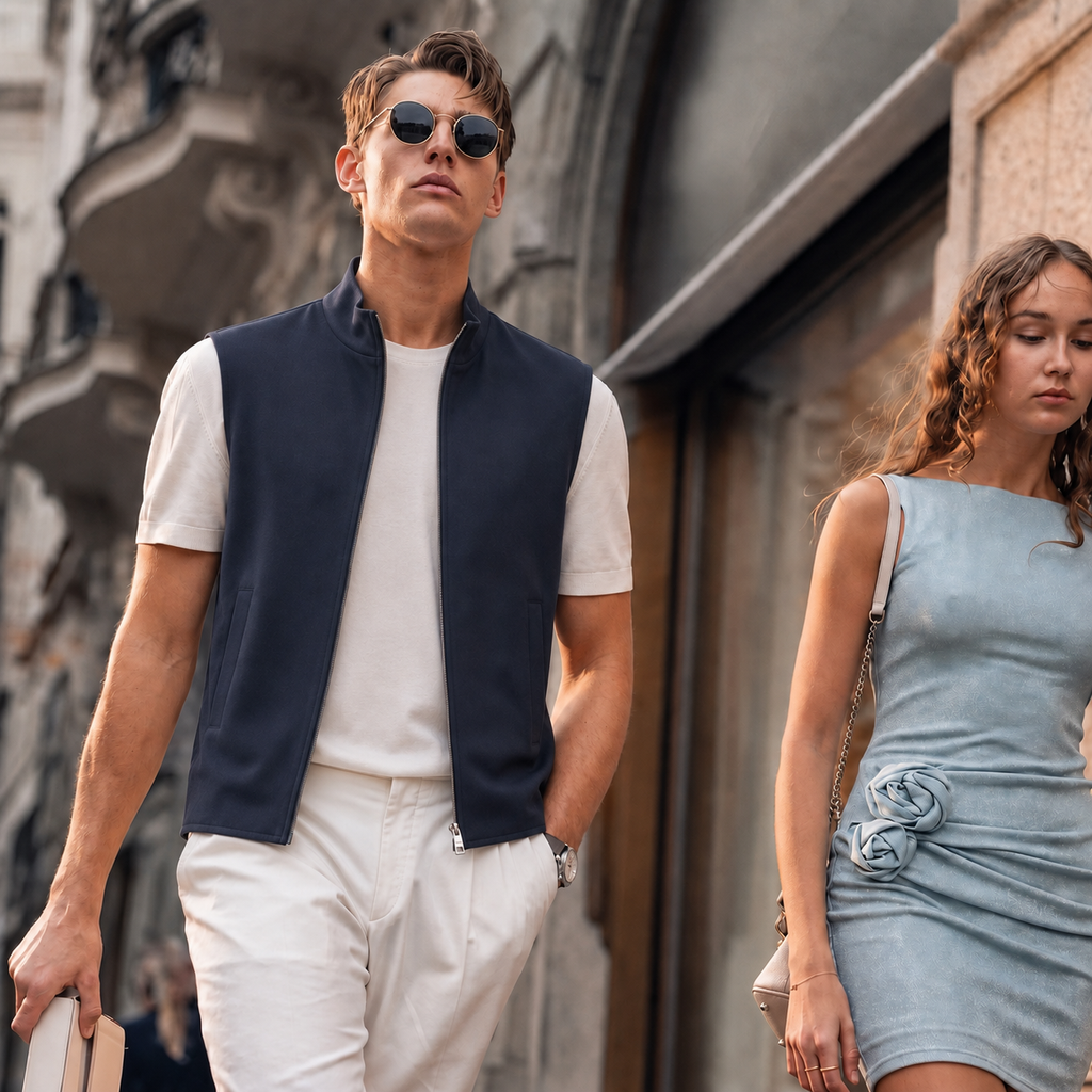 Wool-Blend Zip Vest
