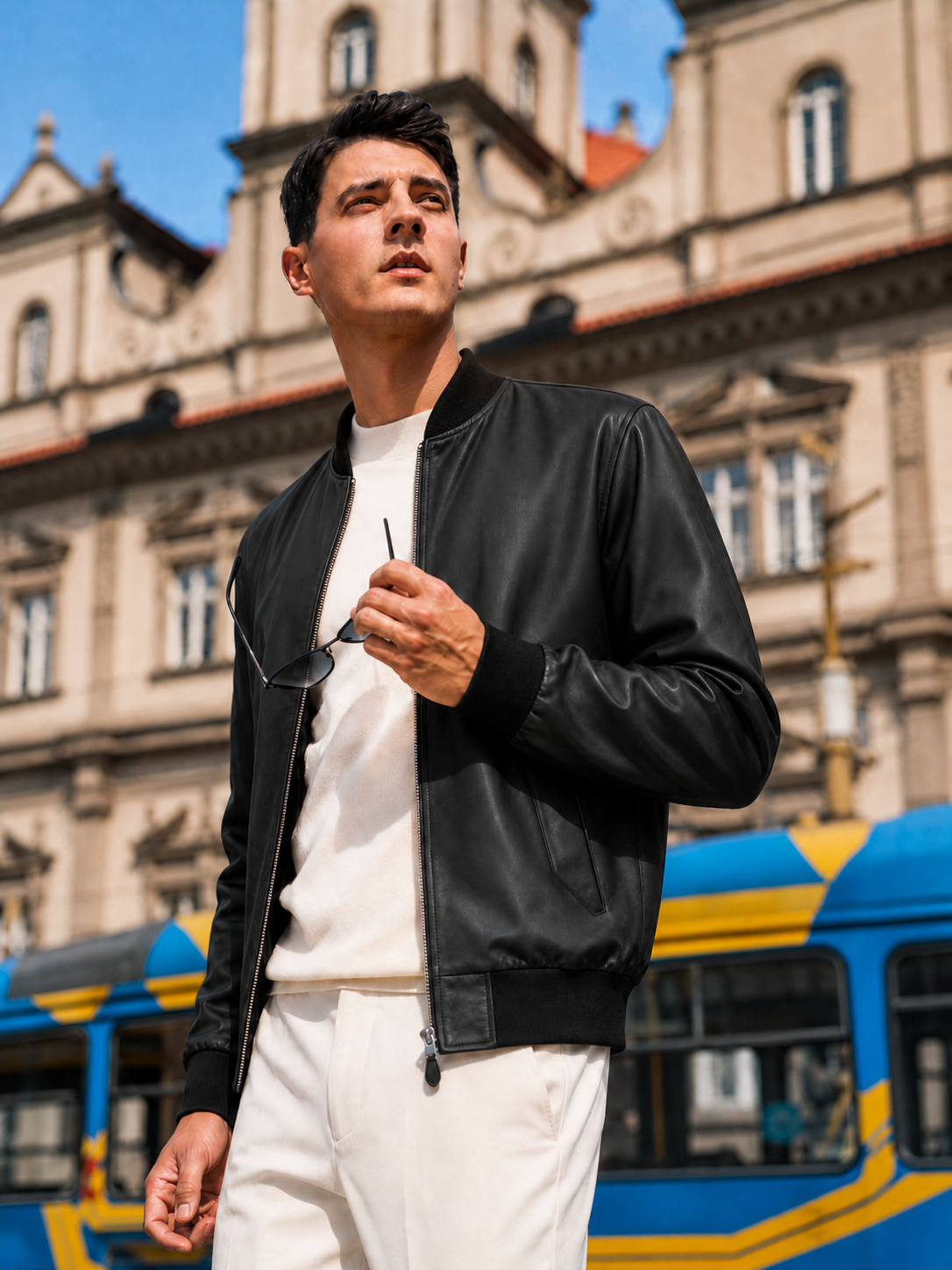 Lambskin Leather Bomber Jacket