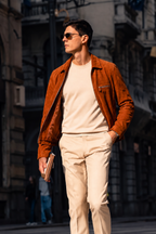 Suede Zip Leather Jacket
