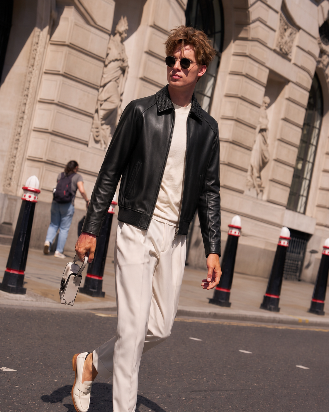 Lambskin Leather Zip Jacket