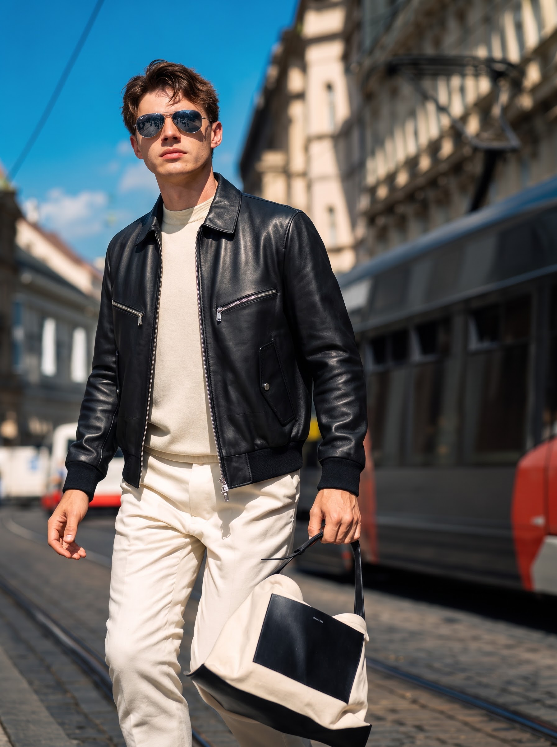 Lambskin Zip Blouson Jacket