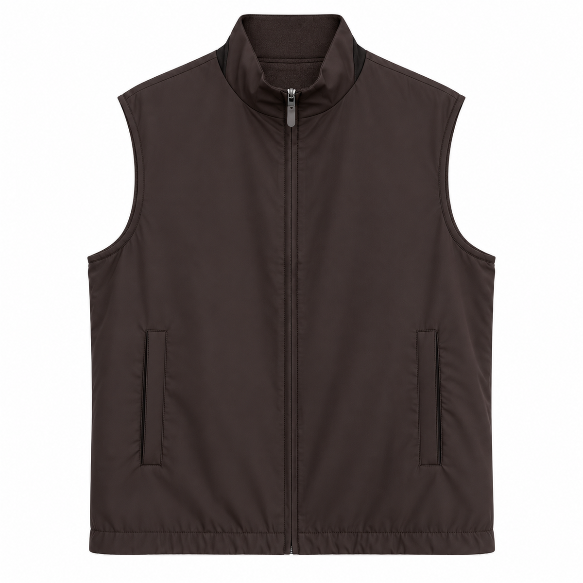 Reversible Wool-Blend Lightweight Zip Vest