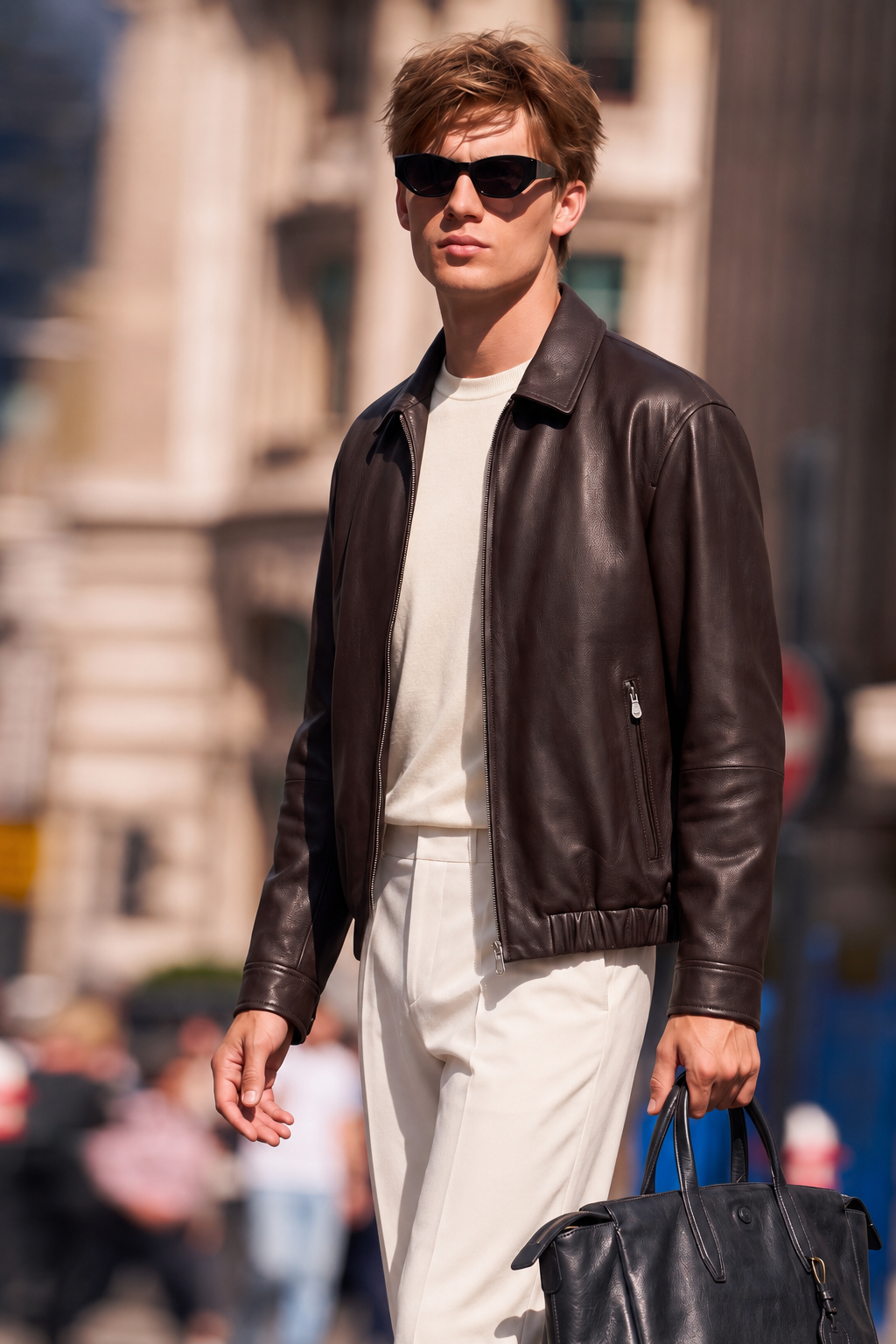 Lambskin Zip Leather Jacket